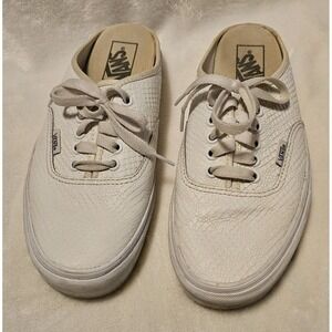 Vans White Snakeskin Mule Sneakers 721278 Men's 7.5 /Women's 9